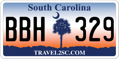 SC license plate BBH329