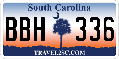 SC license plate BBH336