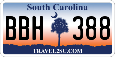 SC license plate BBH388