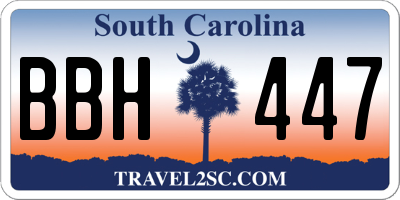 SC license plate BBH447