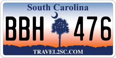 SC license plate BBH476