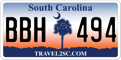 SC license plate BBH494