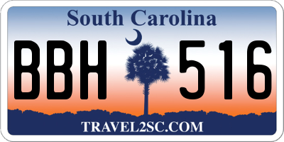 SC license plate BBH516