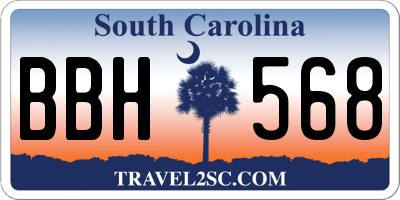 SC license plate BBH568