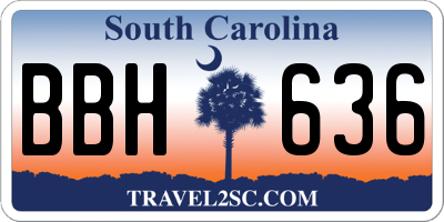 SC license plate BBH636