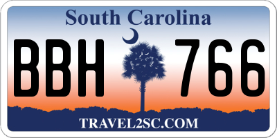 SC license plate BBH766