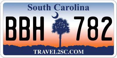 SC license plate BBH782