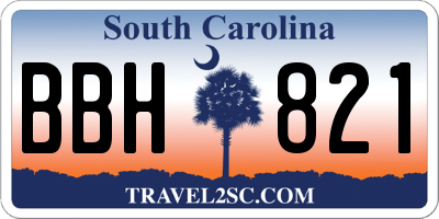 SC license plate BBH821
