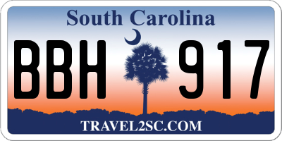 SC license plate BBH917