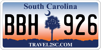 SC license plate BBH926