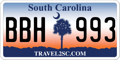 SC license plate BBH993