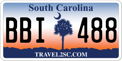 SC license plate BBI488