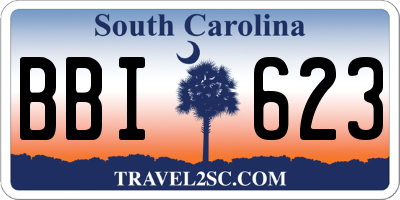 SC license plate BBI623