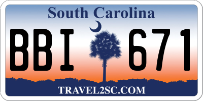 SC license plate BBI671