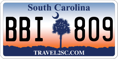 SC license plate BBI809