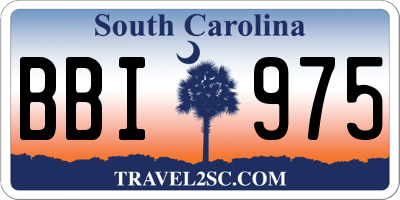 SC license plate BBI975