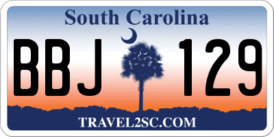 SC license plate BBJ129