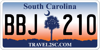 SC license plate BBJ210