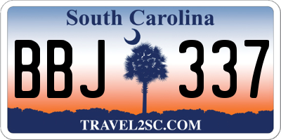 SC license plate BBJ337