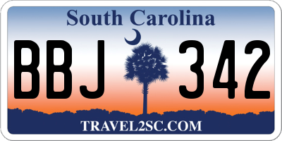 SC license plate BBJ342
