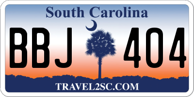 SC license plate BBJ404
