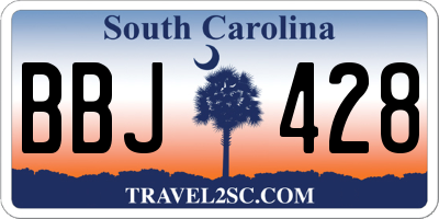 SC license plate BBJ428