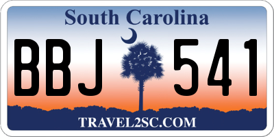 SC license plate BBJ541
