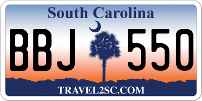 SC license plate BBJ550