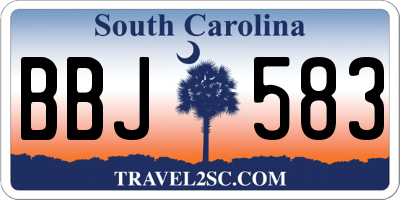 SC license plate BBJ583