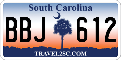 SC license plate BBJ612