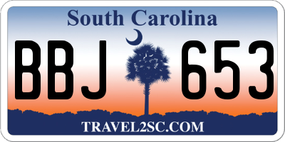 SC license plate BBJ653