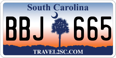 SC license plate BBJ665