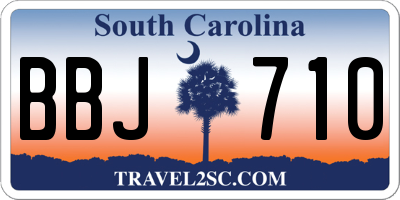 SC license plate BBJ710
