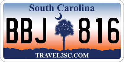 SC license plate BBJ816