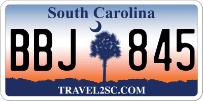 SC license plate BBJ845