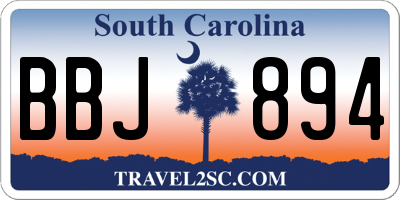 SC license plate BBJ894