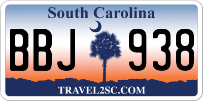SC license plate BBJ938