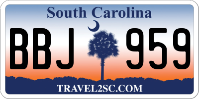 SC license plate BBJ959