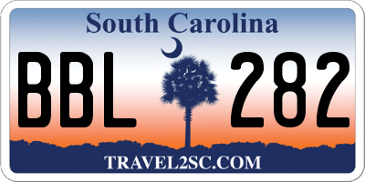 SC license plate BBL282