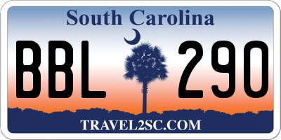 SC license plate BBL290