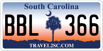 SC license plate BBL366