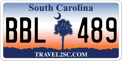 SC license plate BBL489