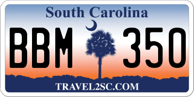 SC license plate BBM350