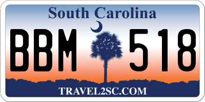 SC license plate BBM518