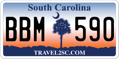 SC license plate BBM590