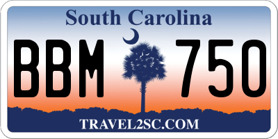 SC license plate BBM750