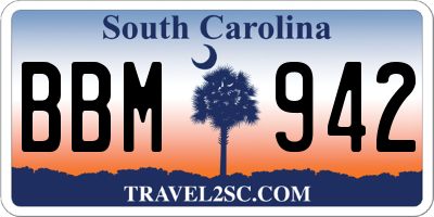 SC license plate BBM942
