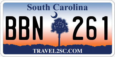 SC license plate BBN261