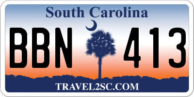 SC license plate BBN413