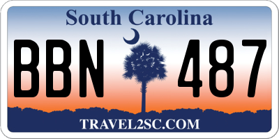 SC license plate BBN487